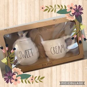 Rae Dunn SWEET & CREAM Bee Sugar bowl and creamer